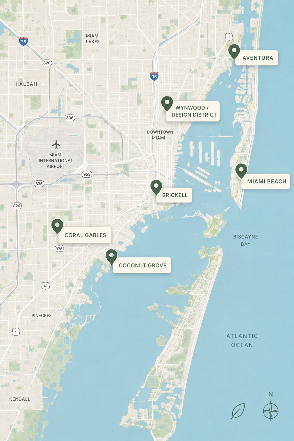 Map of Figura delivery areas across Miami